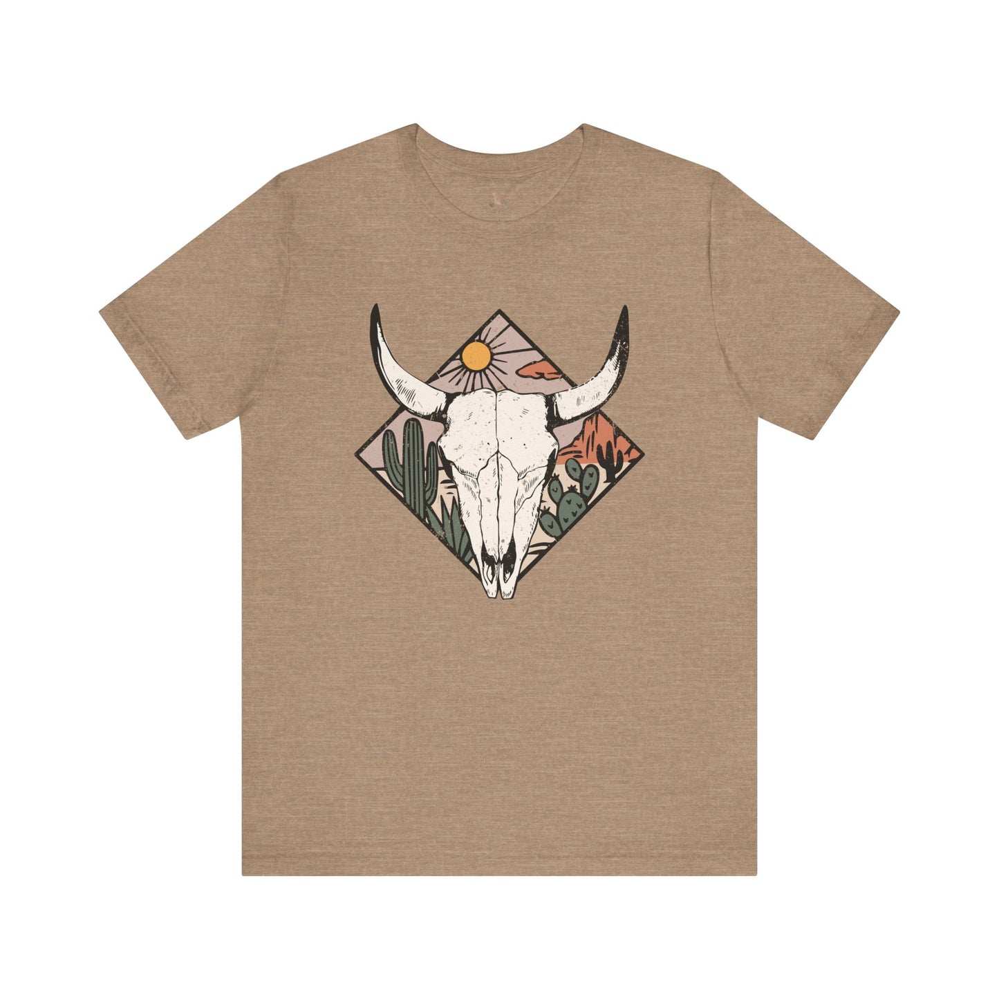 Bull Skull Country Western Unisex Jersey Short Sleeve Tee