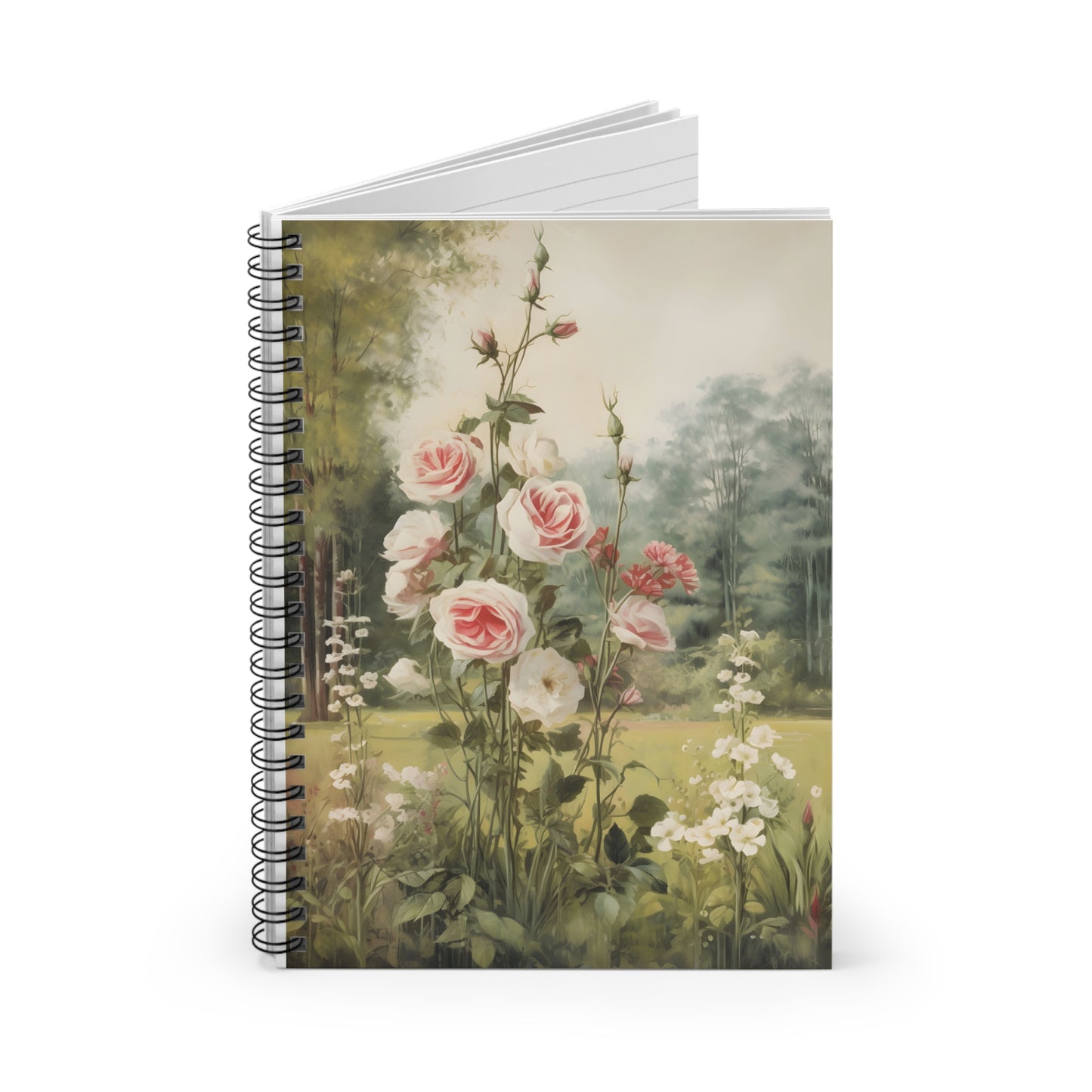 Wild Rose Garden Vintage Spiral Notebook