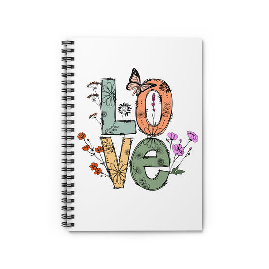 Love Butterfly Garden Lined Spiral Notebook