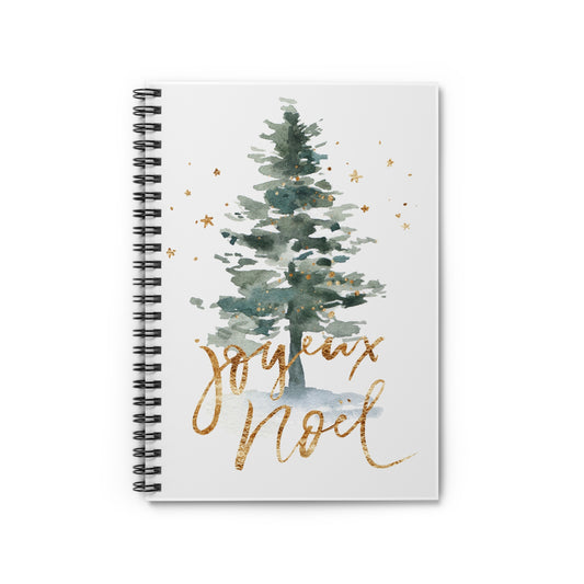 Gold Watercolor Christmas Tree Notebook