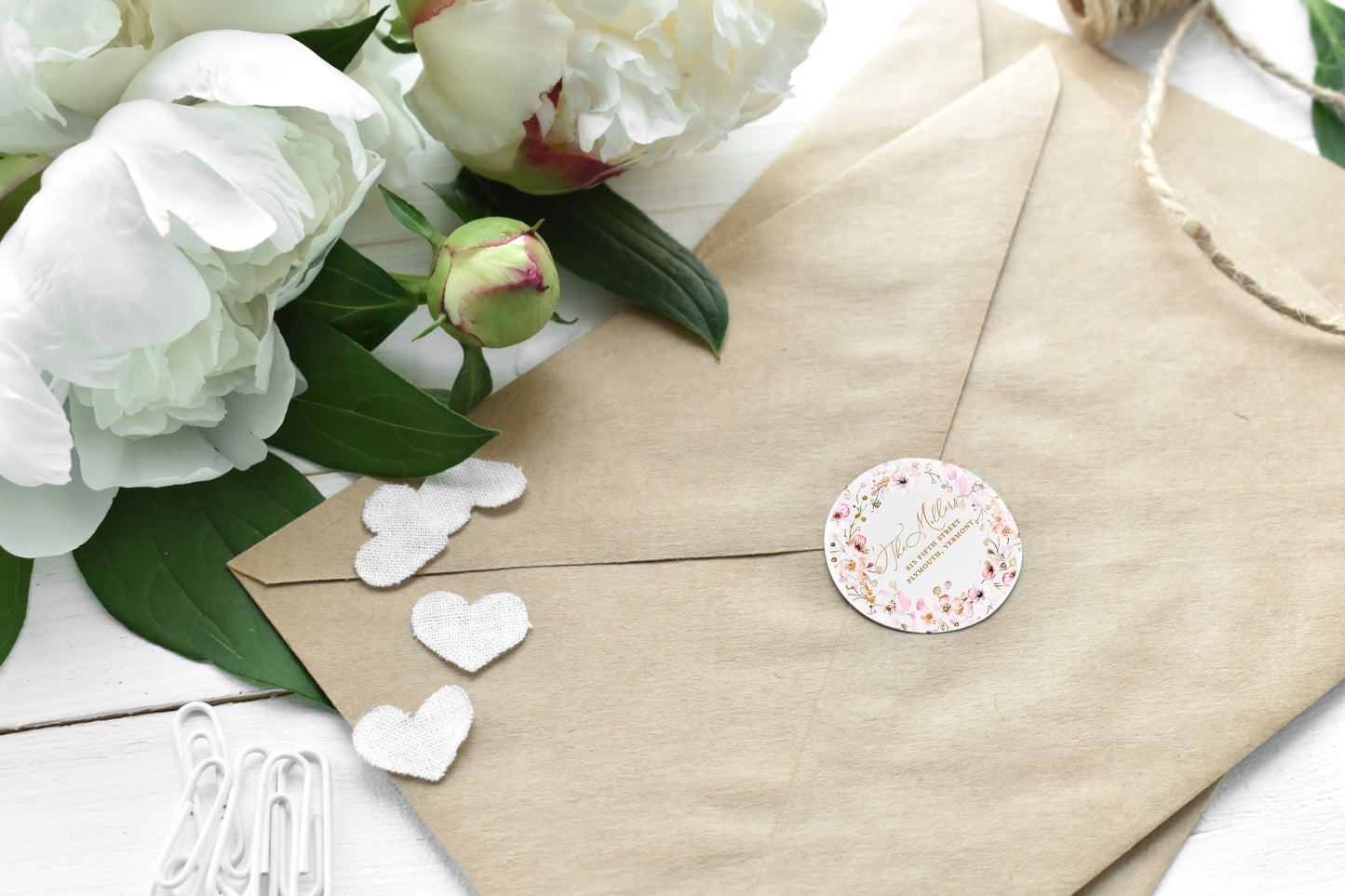 Pink Floral Spring Return Address Sticker