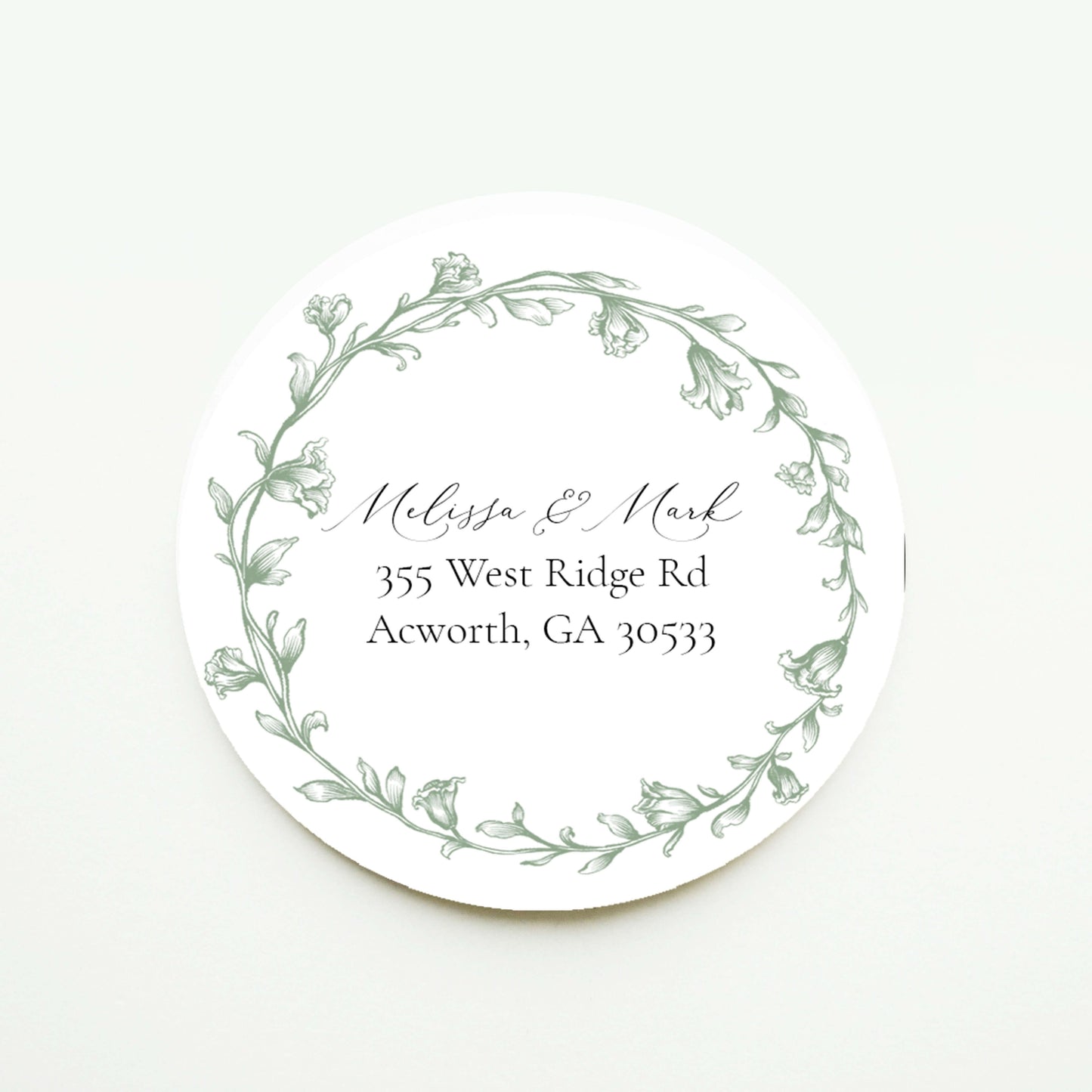 Elegant Greenery Olive Leaf Return Address Sticker or Label