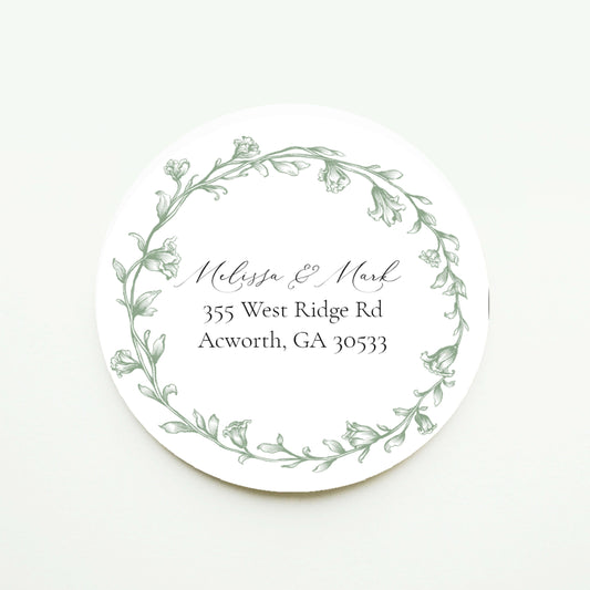 Elegant Greenery Olive Leaf Return Address Sticker or Label