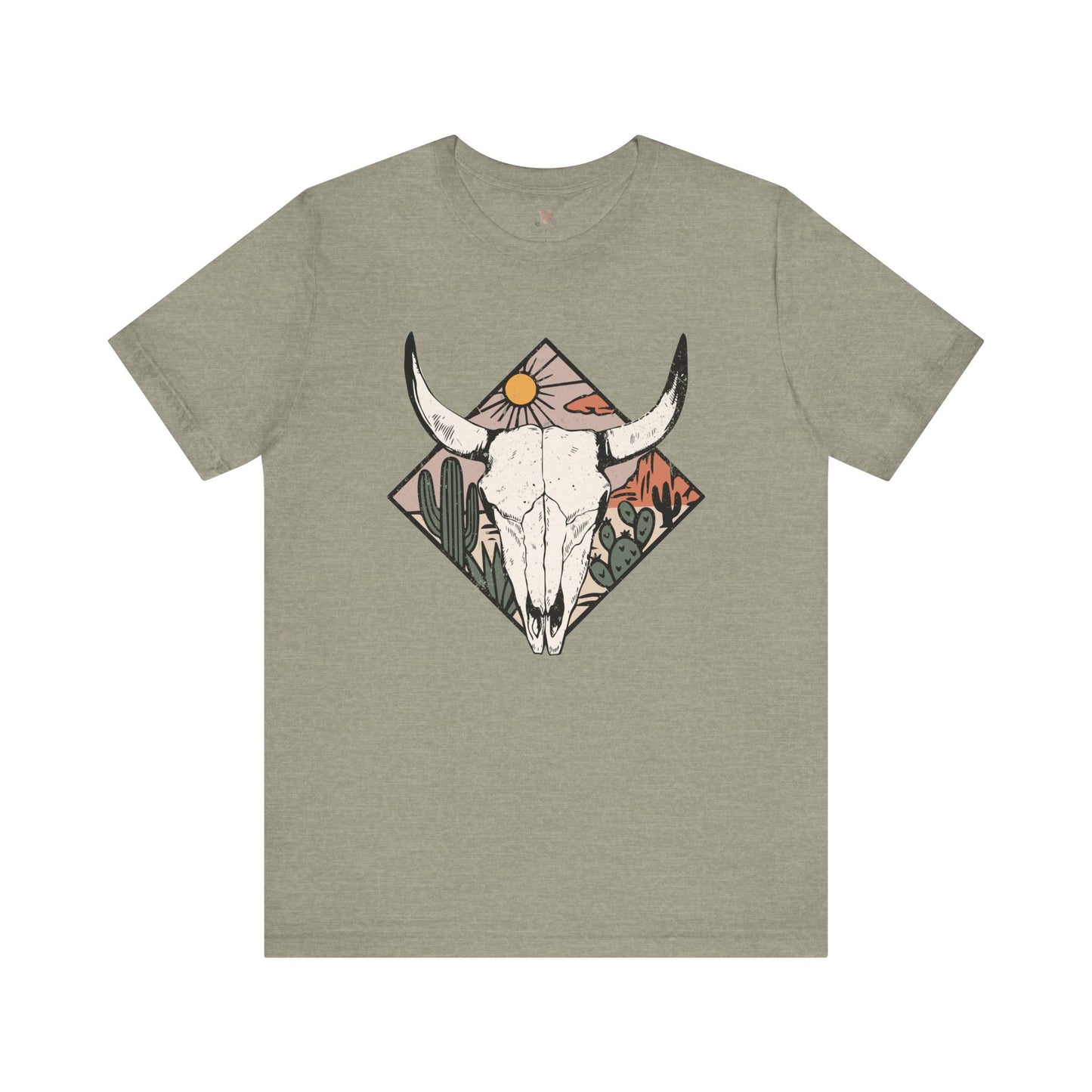 Bull Skull Country Western Unisex Jersey Short Sleeve Tee