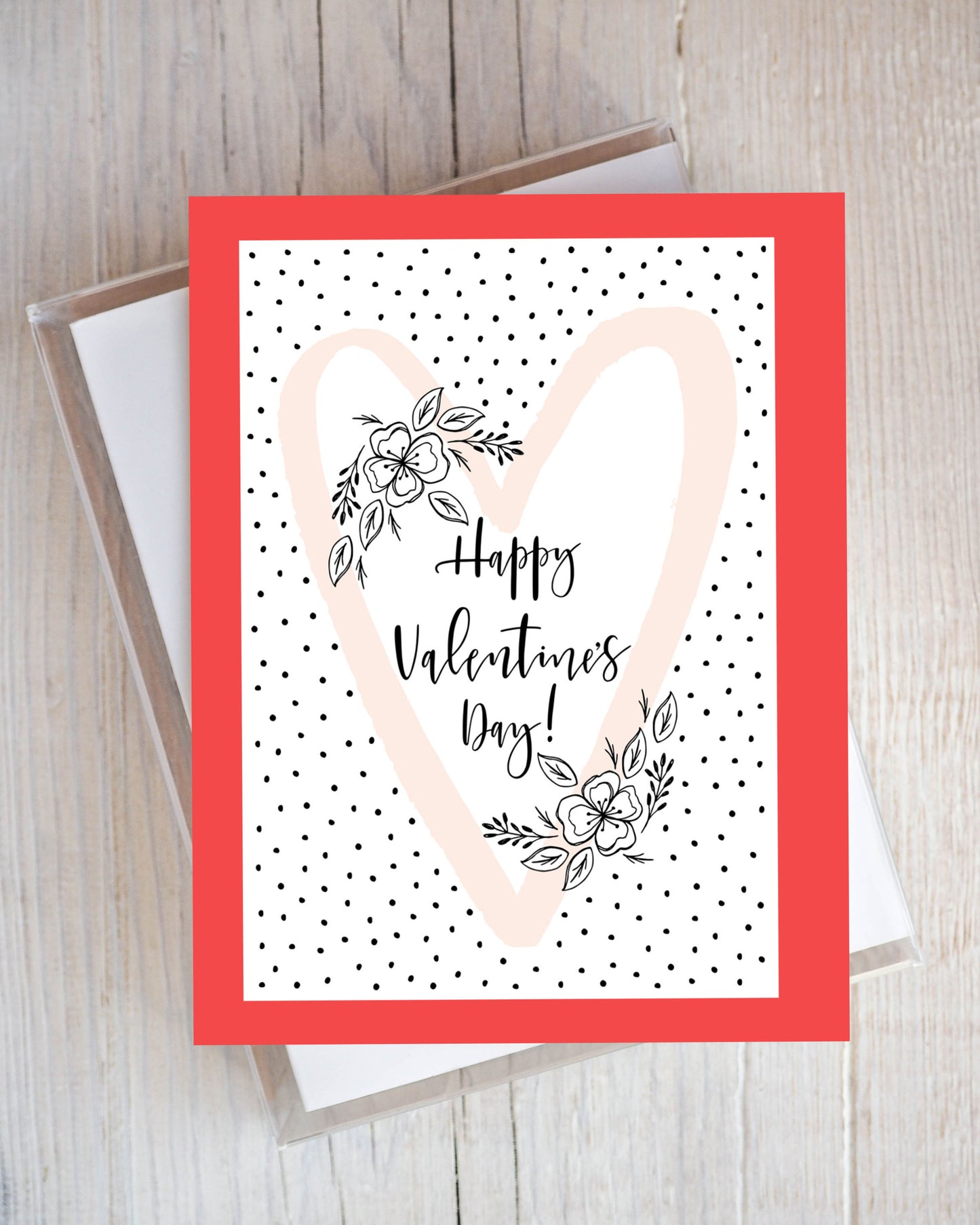 Happy Valentines Day Floral Greeting Card