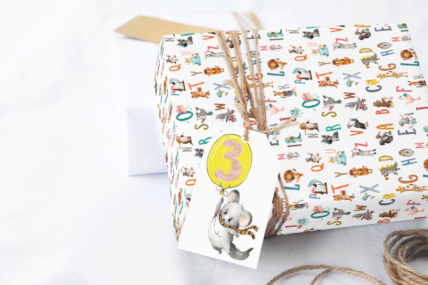 Animal Alphabet Baby or Birthday Wrapping Paper