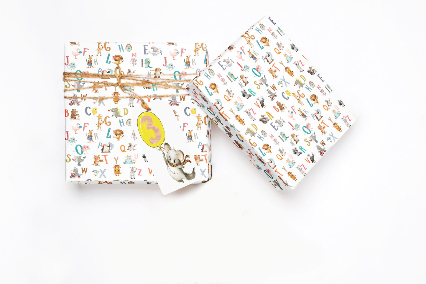 Animal Alphabet Baby or Birthday Wrapping Paper