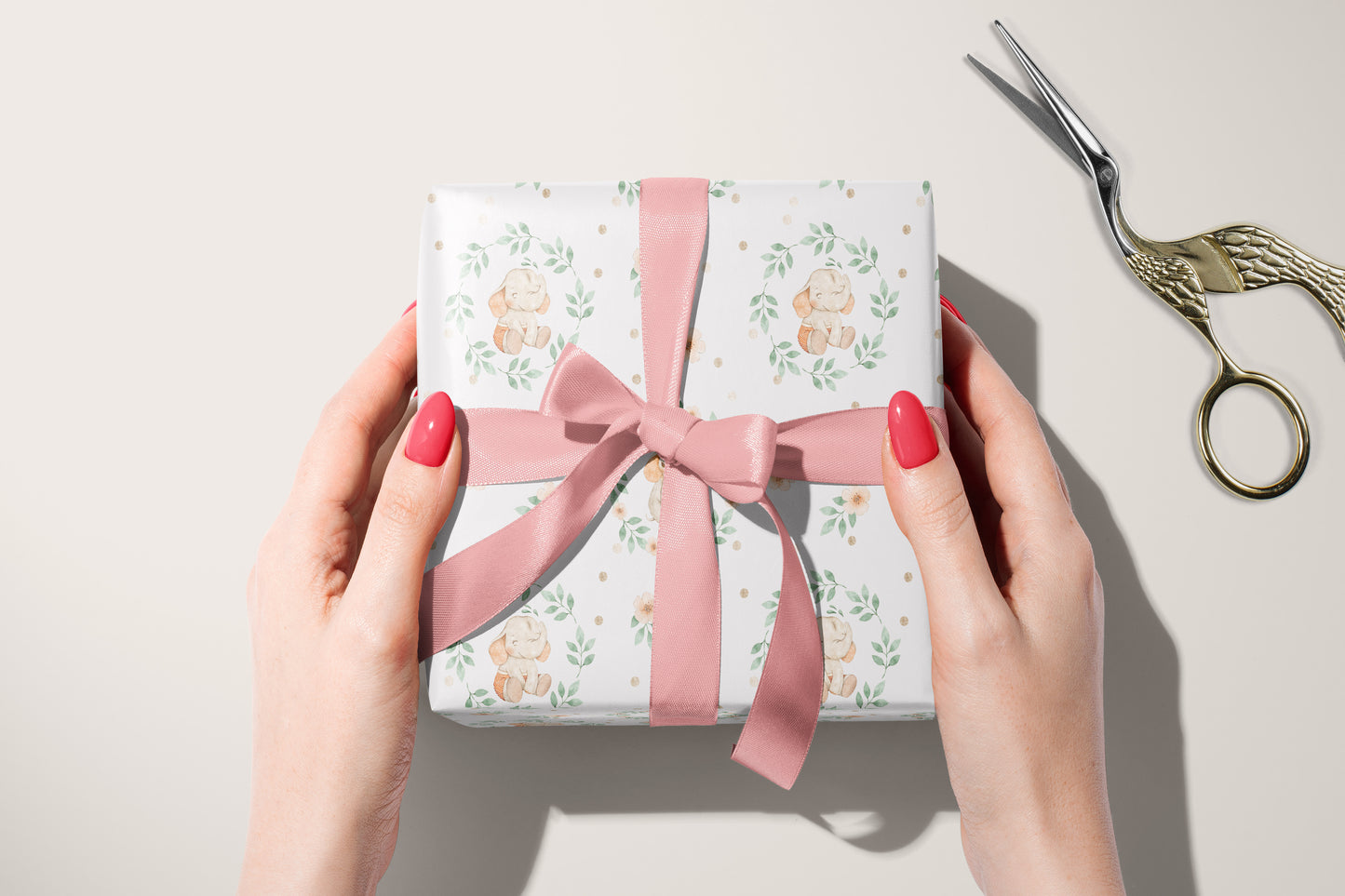 Baby Elephant Shower Wrapping Paper