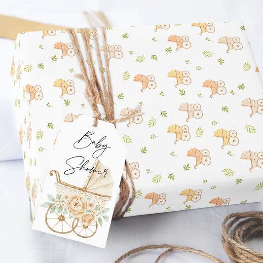 Baby Buggy Shower Wrapping Paper