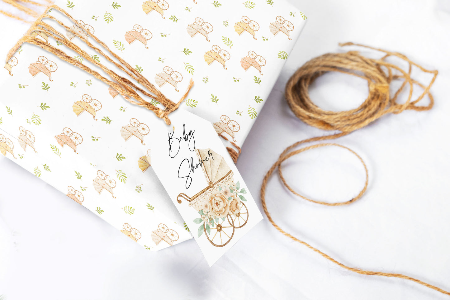 Baby Buggy Shower Wrapping Paper