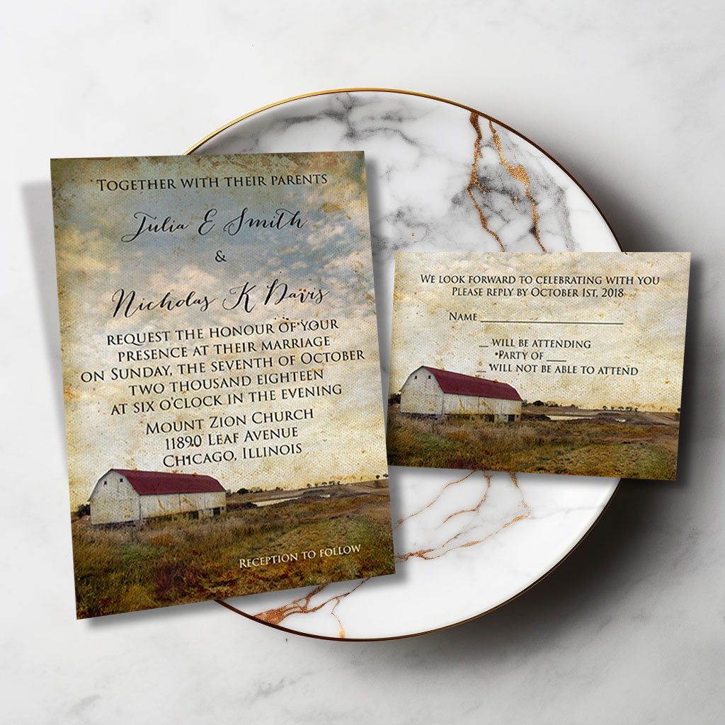 Rustic Barn Wedding Invitation