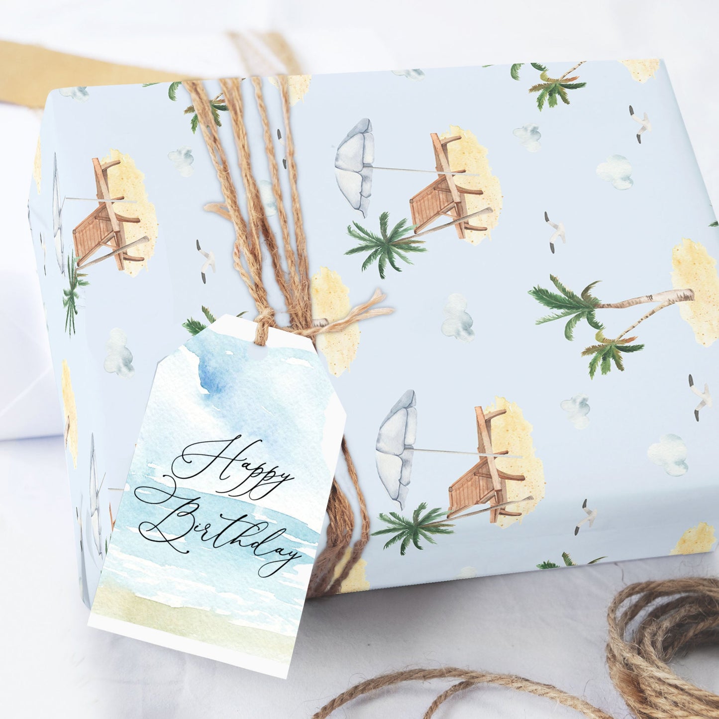 Beach Tropical Themed Wrapping Paper
