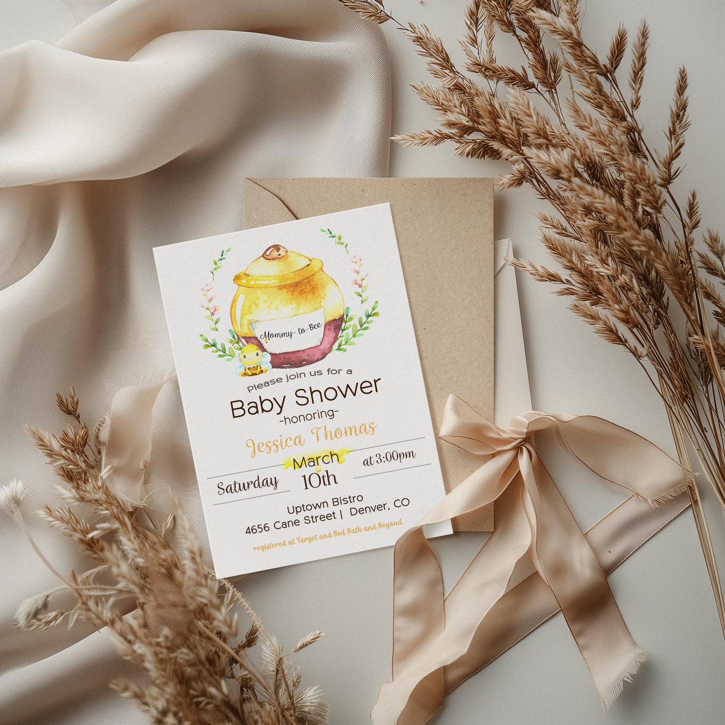 Mommy To Bee Baby Shower Invitation