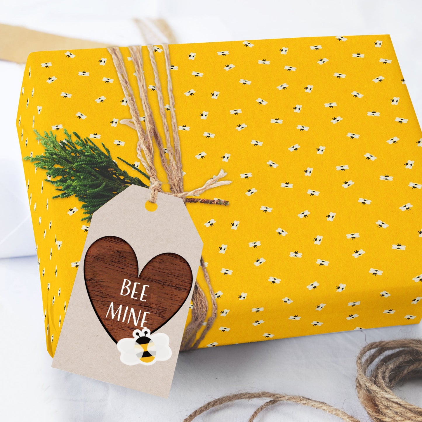 Yellow Honey Bee Wrapping Paper