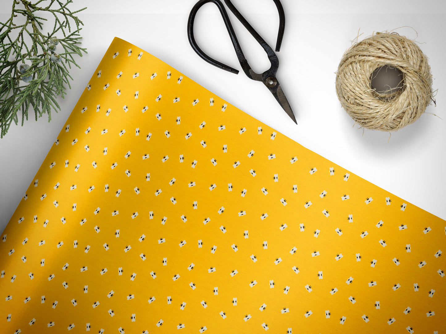 Yellow Honey Bee Wrapping Paper