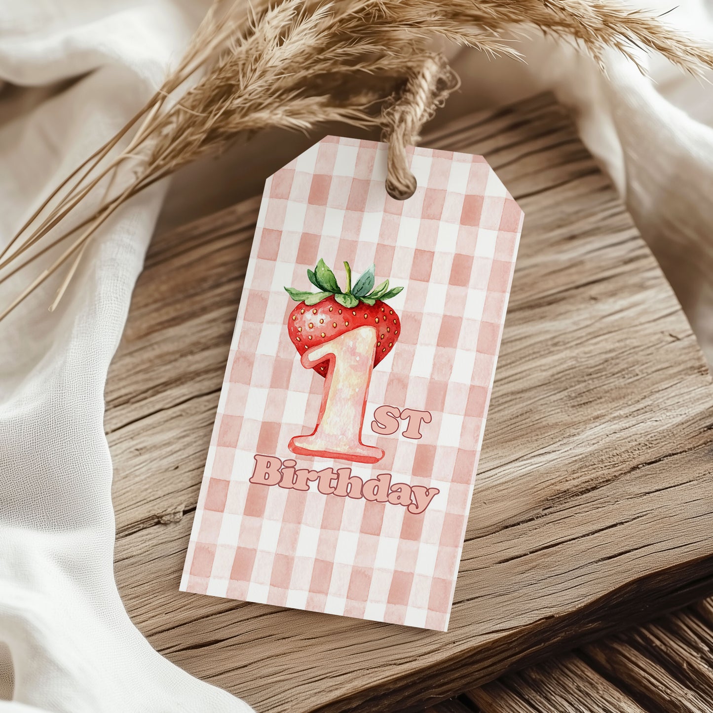Berry First Birthday Gift Tag