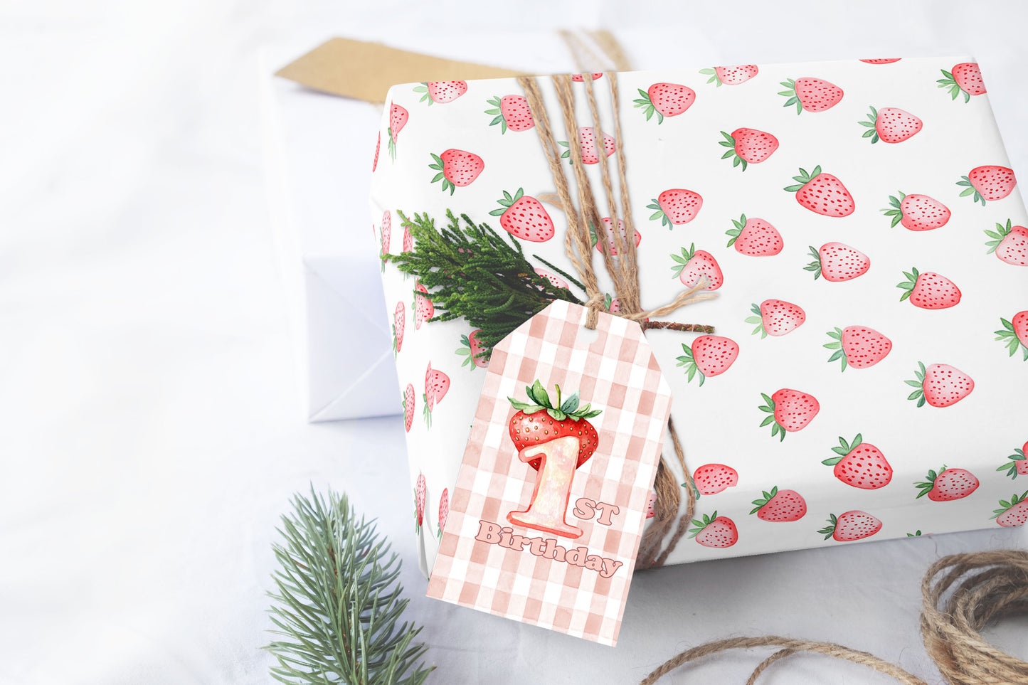 Berry First Birthday Gift Tag