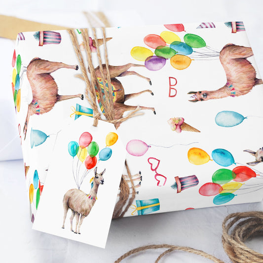 Birthday Llama Wrapping Paper
