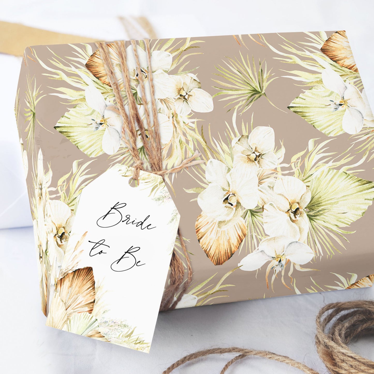 Boho Tropical Floral Wrapping Paper