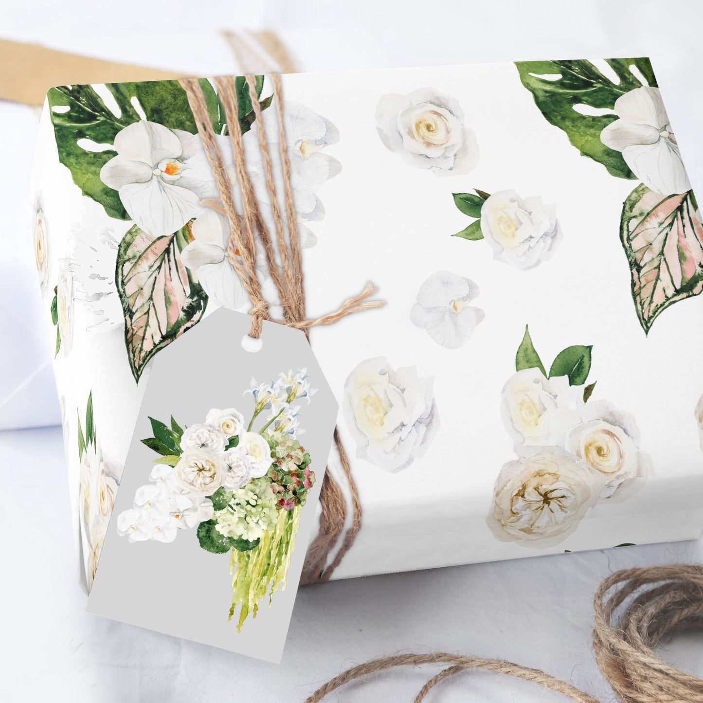 Botanical Watercolor Floral Wrapping Paper