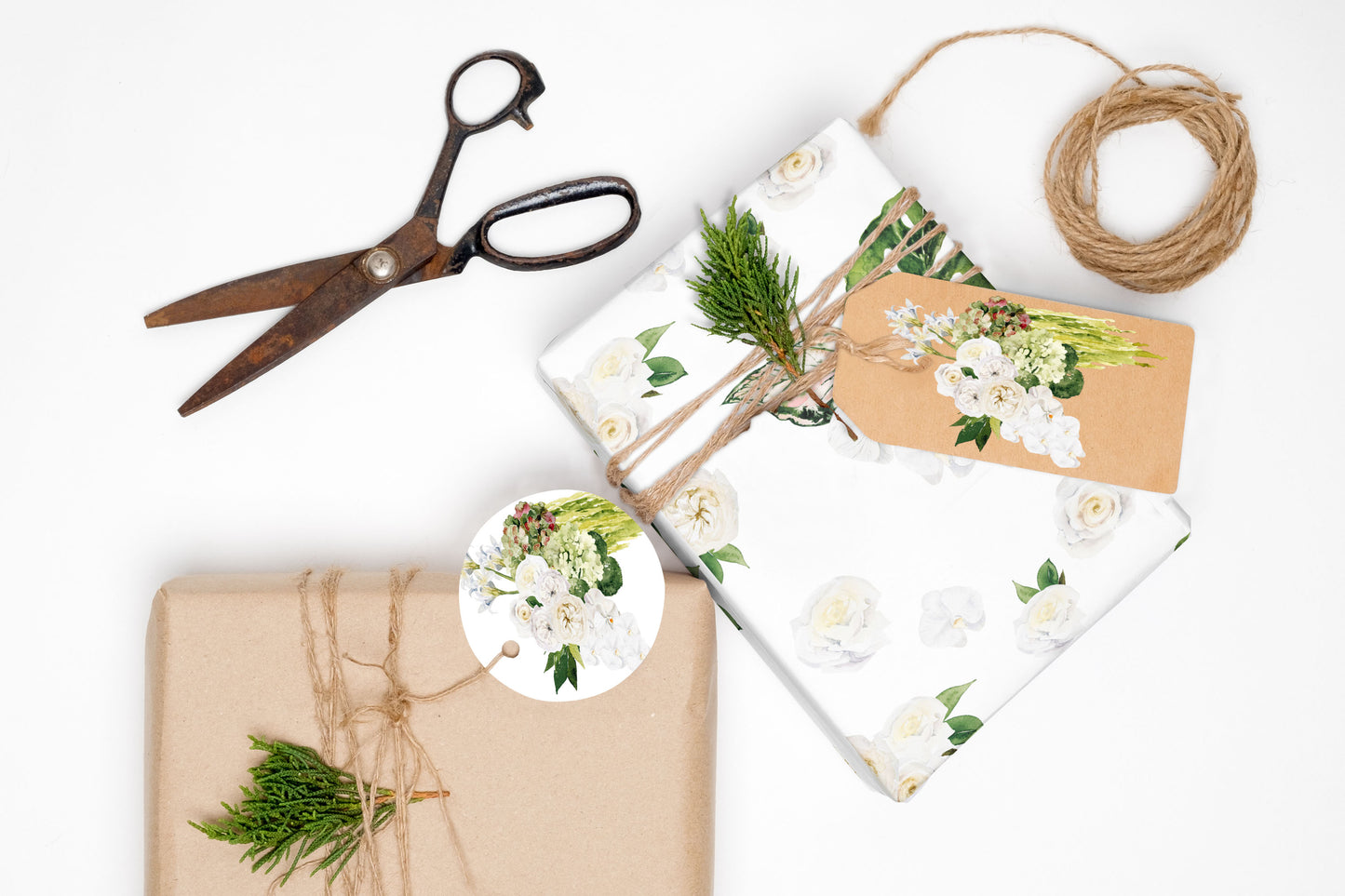 Botanical Watercolor Floral Wrapping Paper