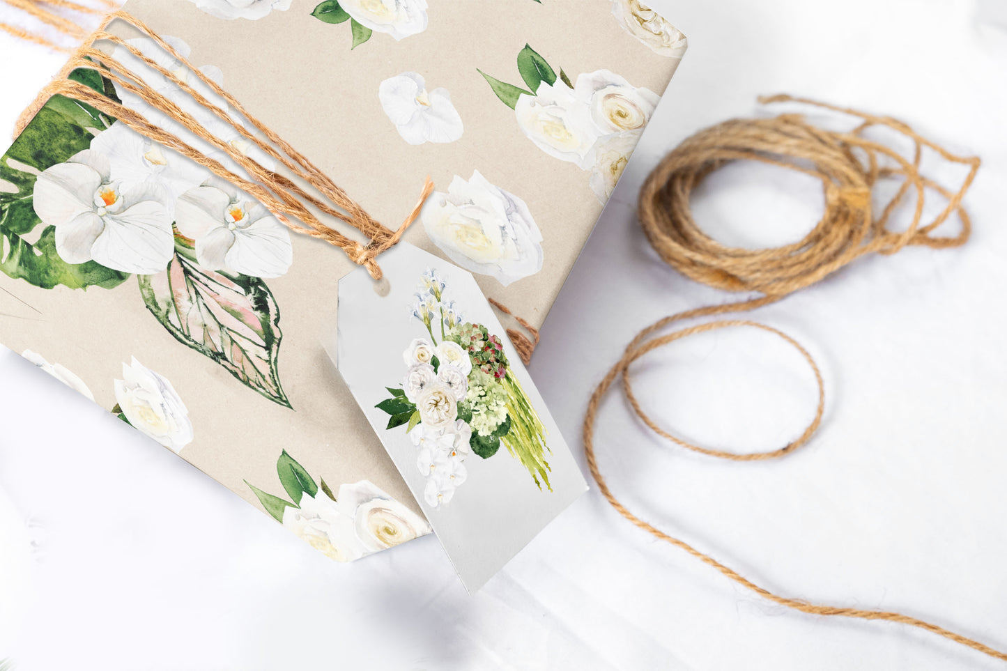 Botanical Watercolor Floral Wrapping Paper