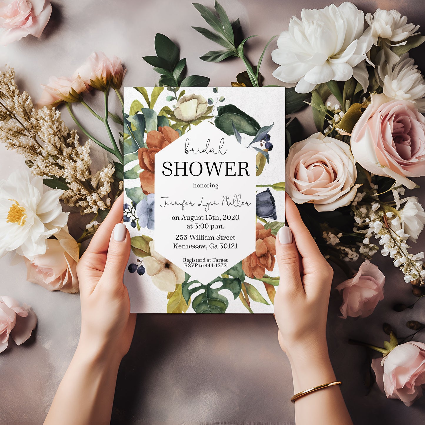 Botanical Floral Bridal Shower Invitation