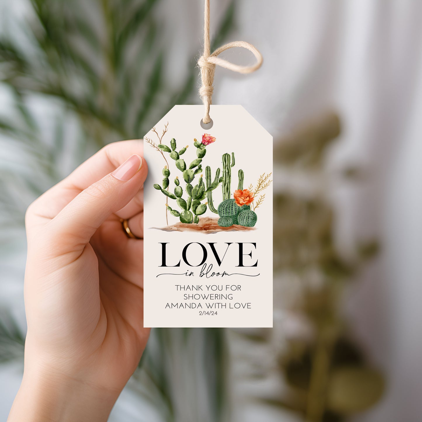 Southwestern Cactus Love Gift Tag