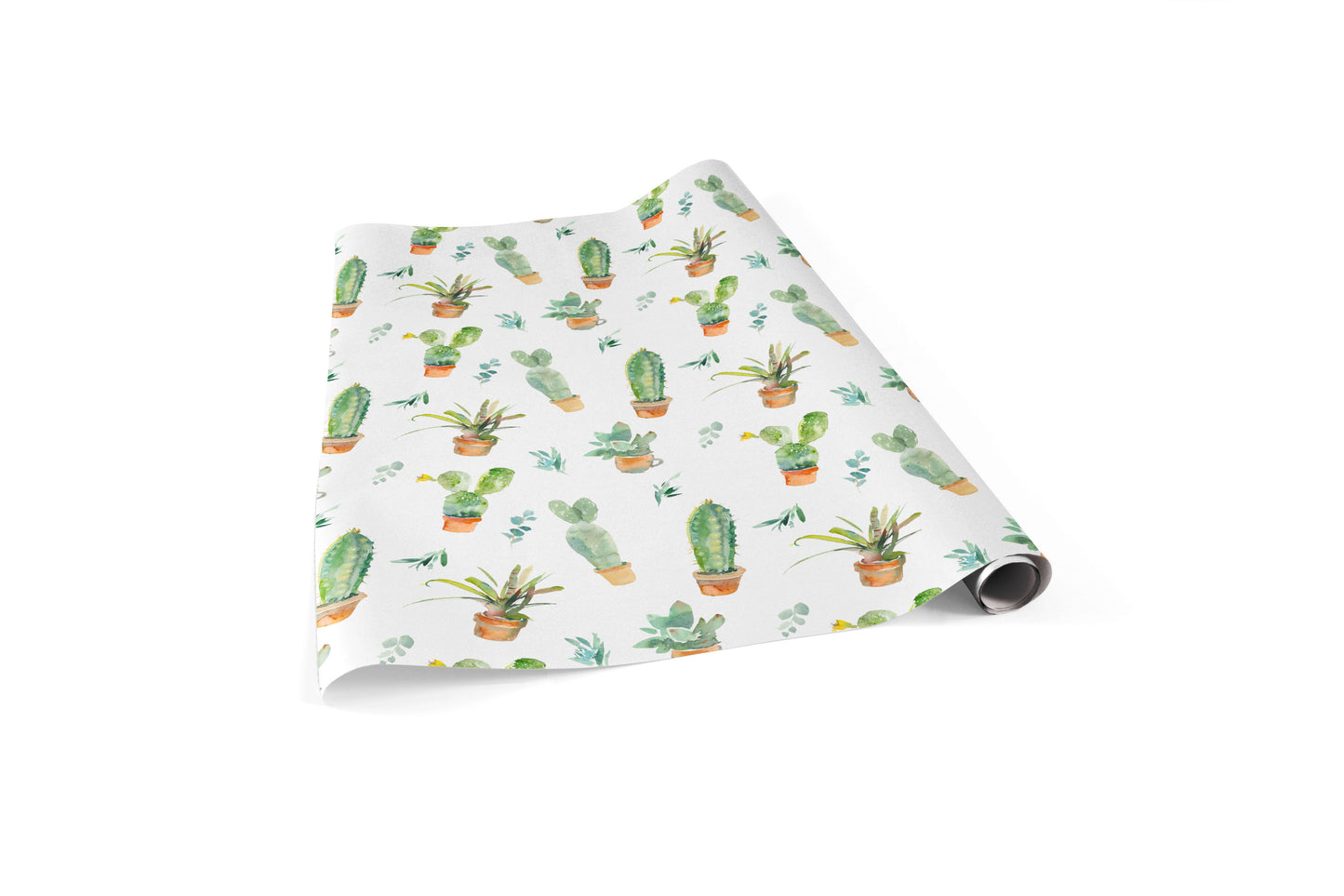 Cactus Plant Floral Watercolor Wrapping Paper