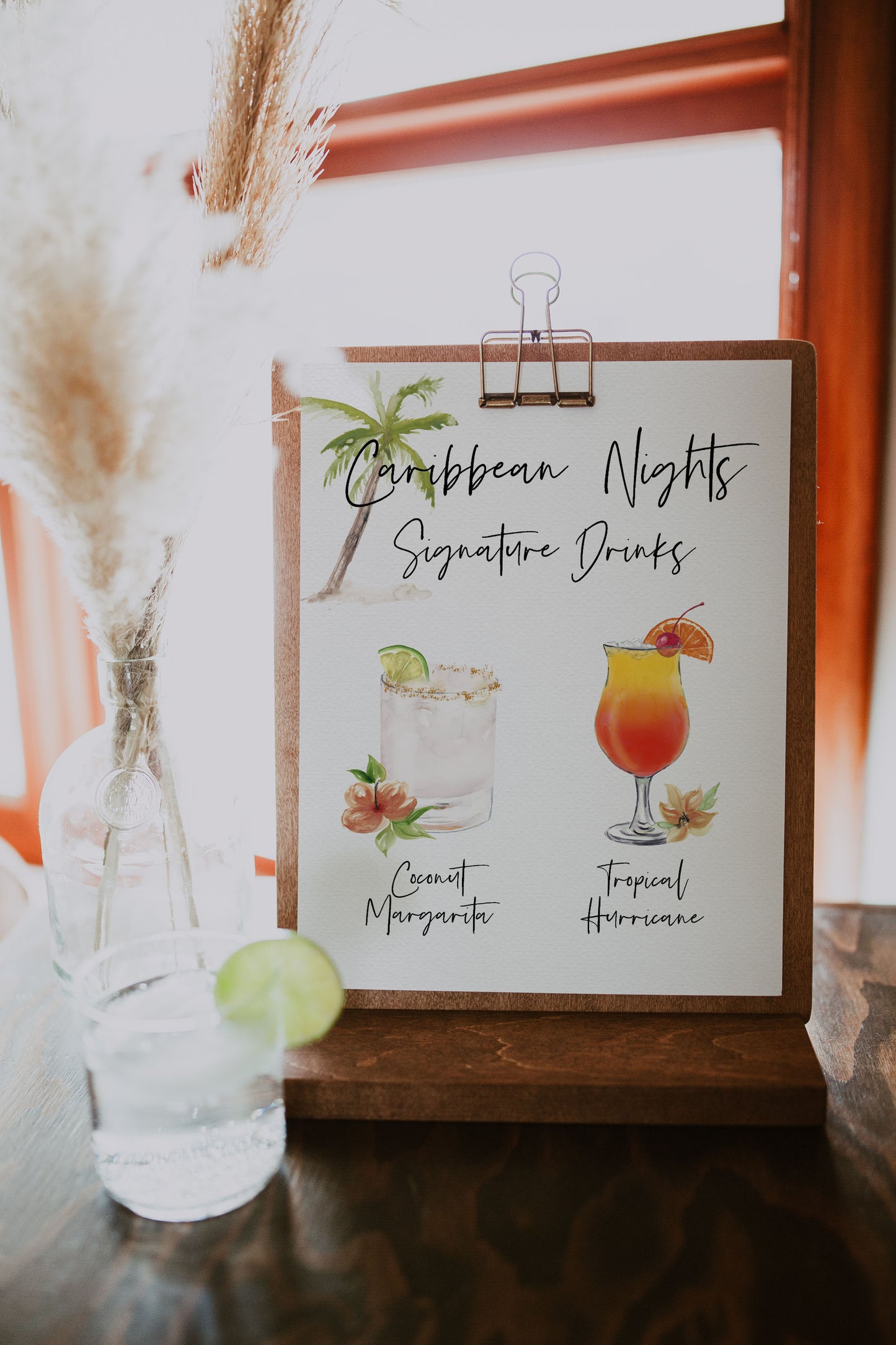Caribbean Nights Cocktail Sign