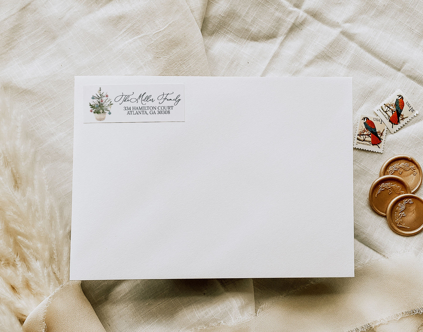 Christmas Tree Holiday Return Address Sticker