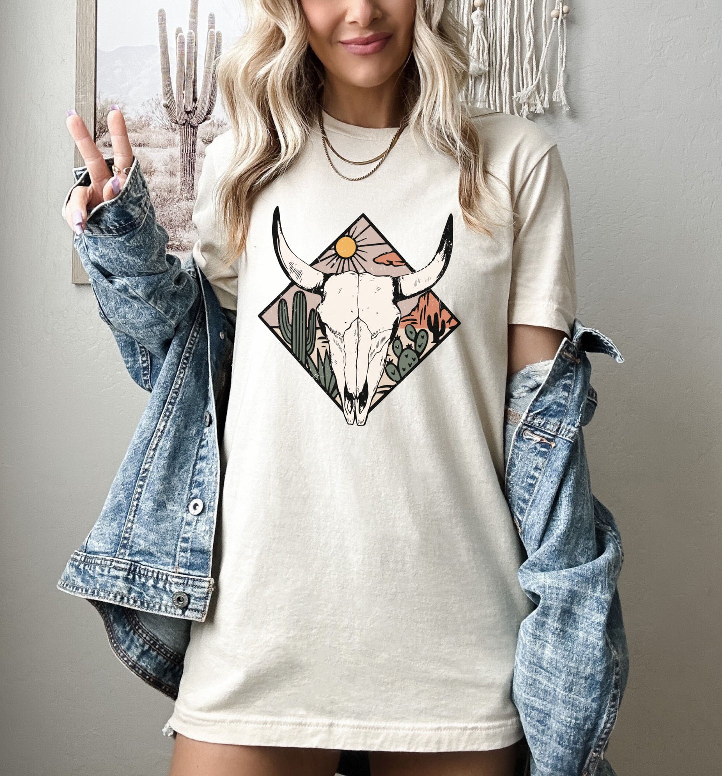 Bull Skull Country Western Unisex Jersey Short Sleeve Tee