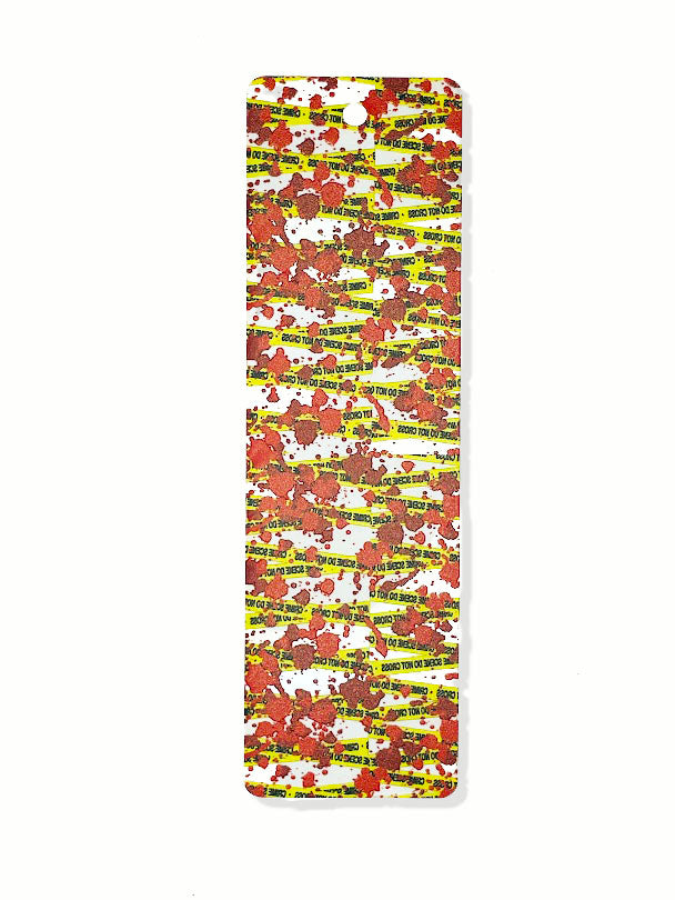 Caution Tape Bloody Acrylic Bookmark