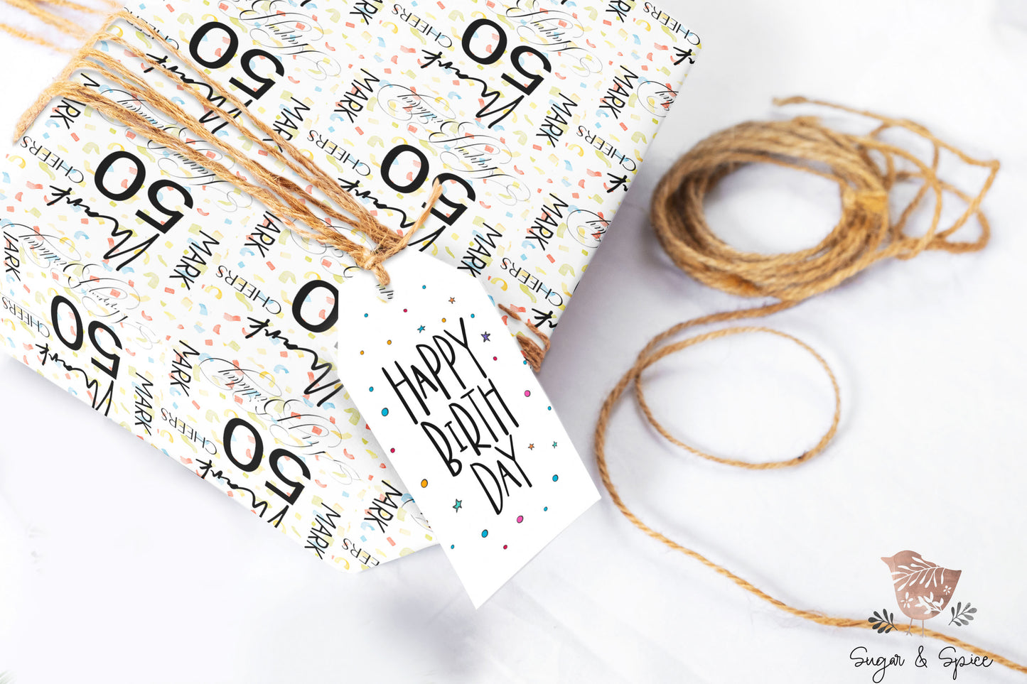 Custom Name Birthday Wrapping Paper