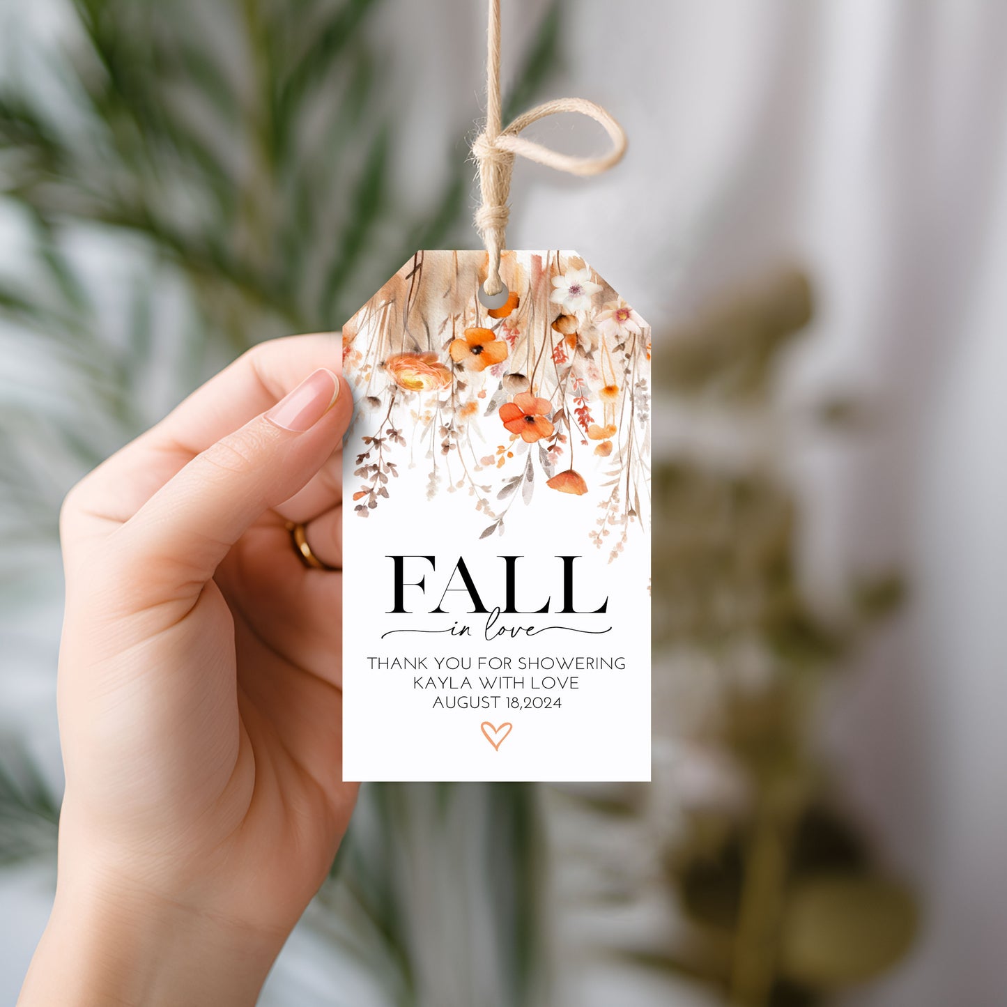 Fall in Love Bridal Shower Favor Gift Tag