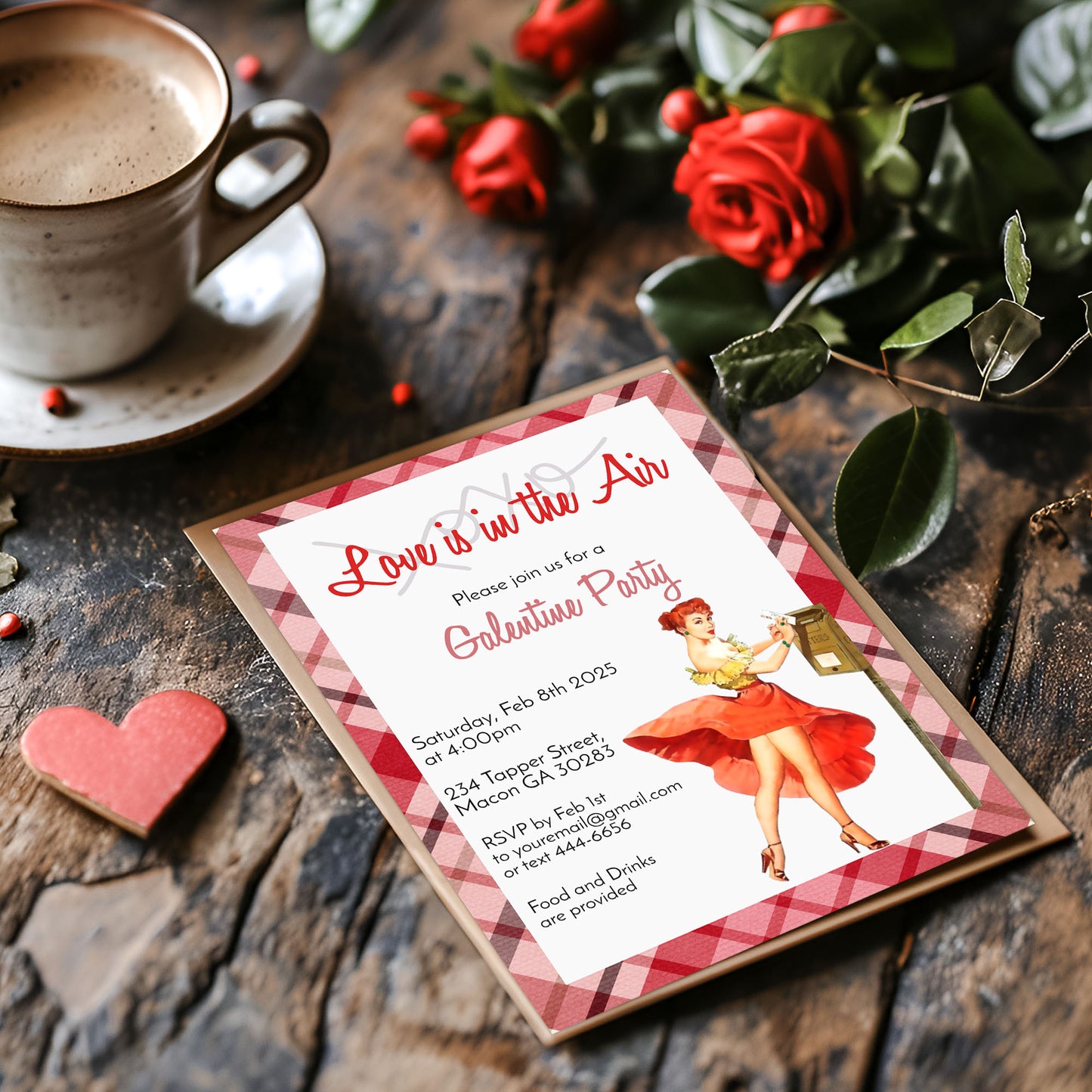 Galentine's Girls Night Sexy Pin Up Girl Invitation