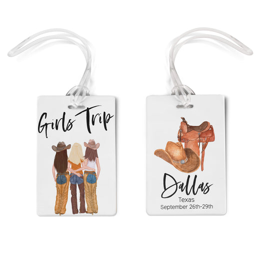 Girls Beach Trip Texas Luggage Tags