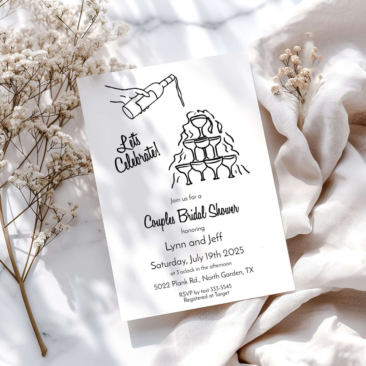 Invitation, custom, baby, bridal, wedding, holiday, event, party,