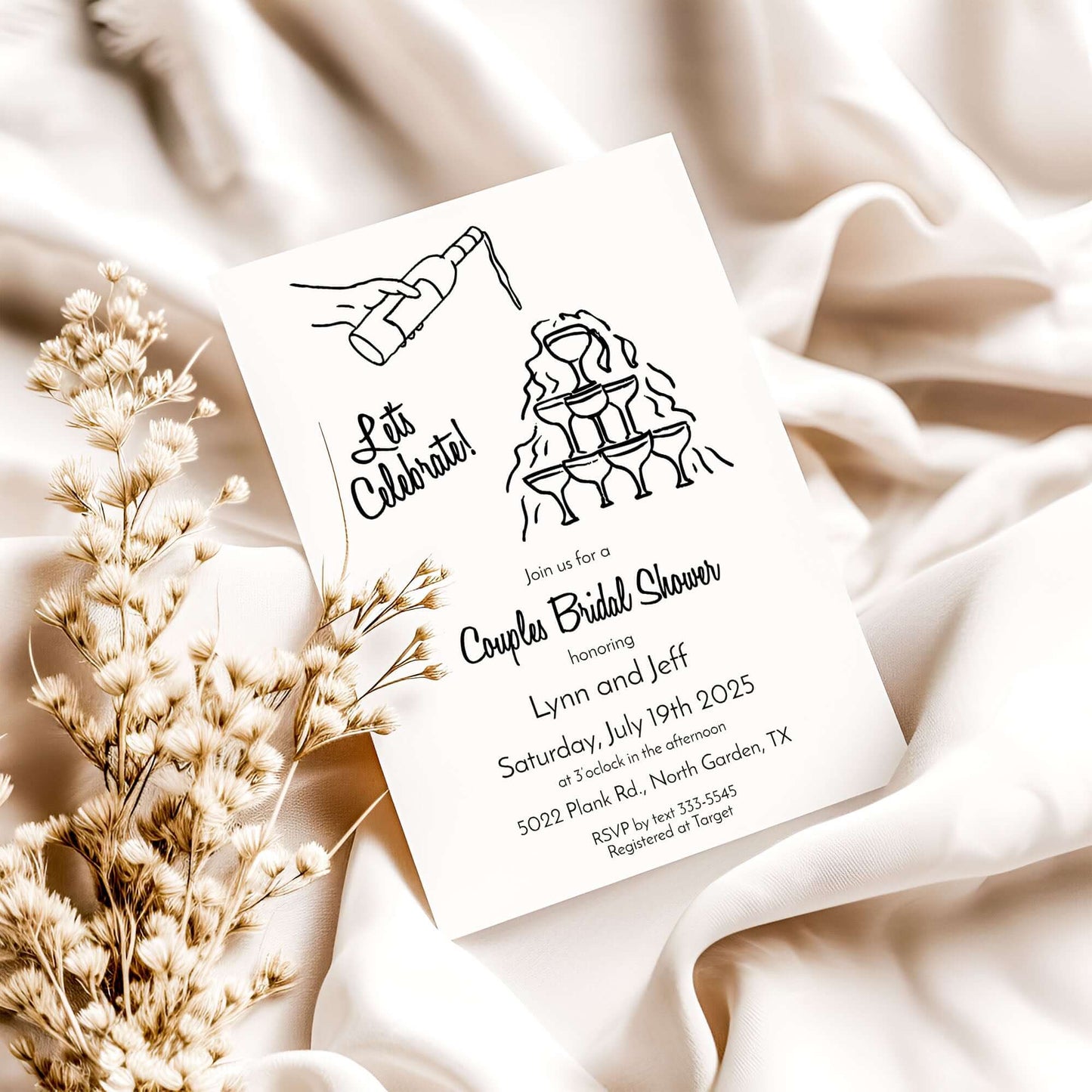 Invitation, custom, baby, bridal, wedding, holiday, event, party,