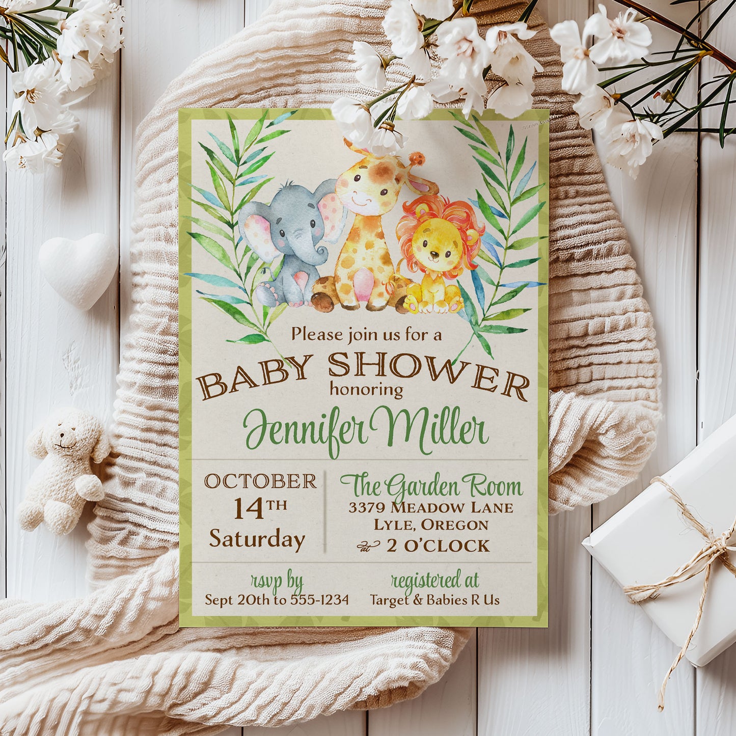 Jungle Baby Shower Invitation