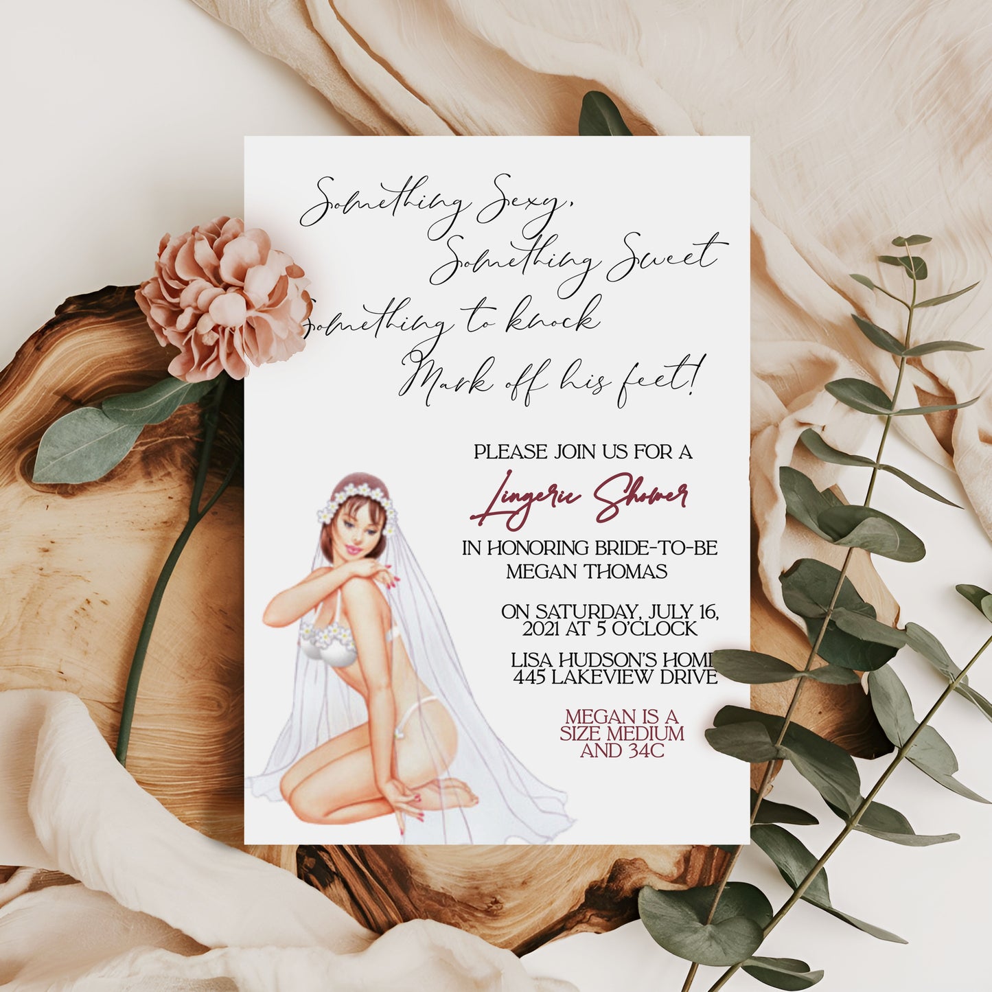 Lingerie Bridal Shower Invitation