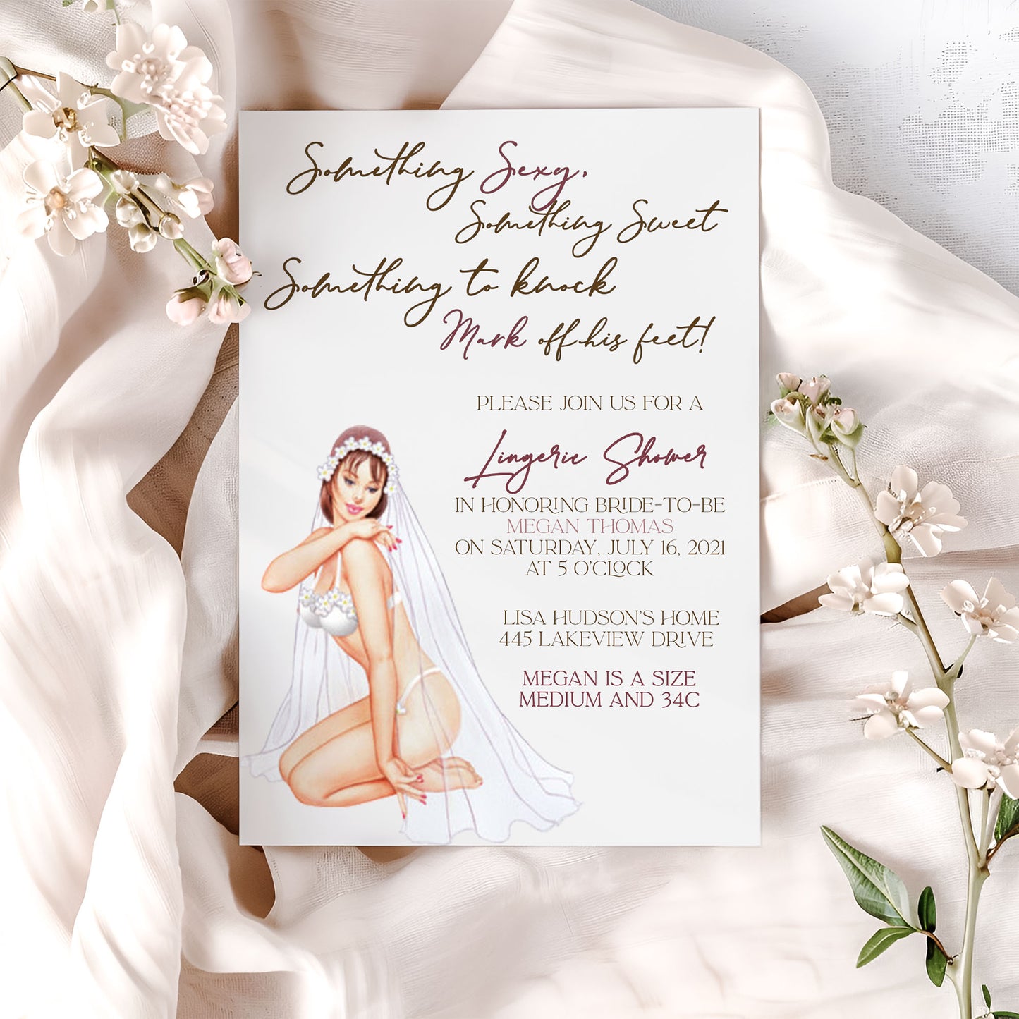 Lingerie Bridal Shower Invitation