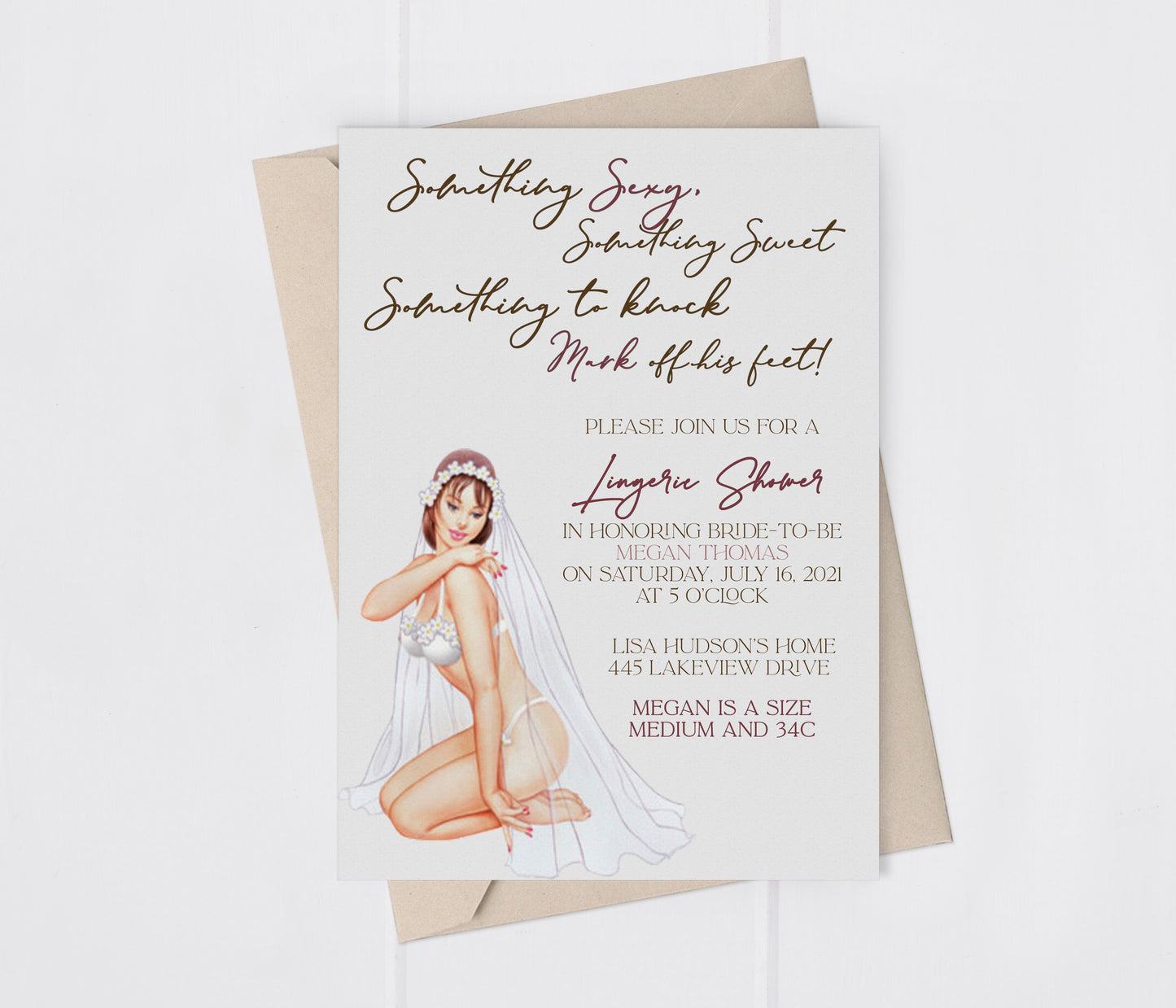 Lingerie Bridal Shower Invitation