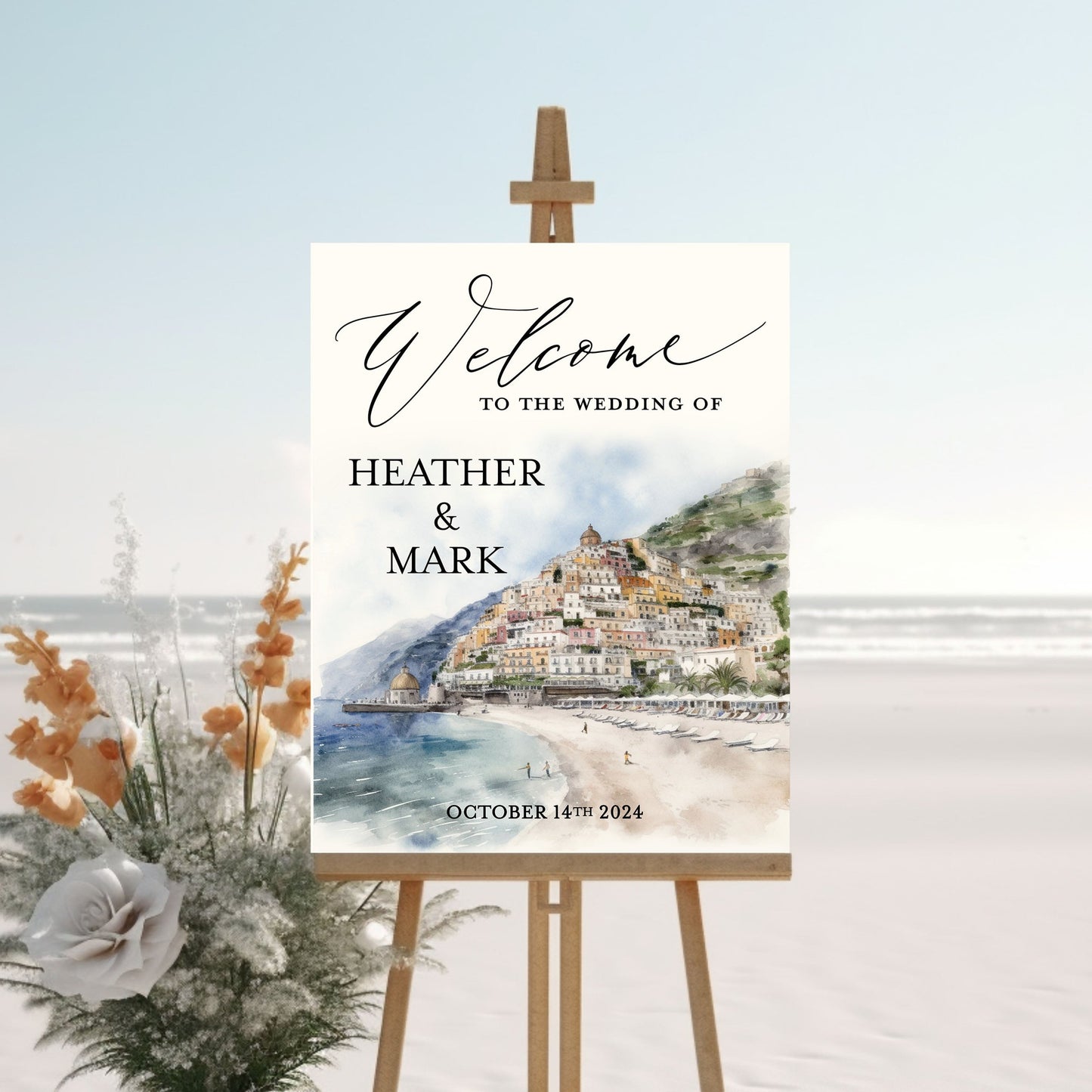 Mediterranean Greek Wedding Welcome Sign