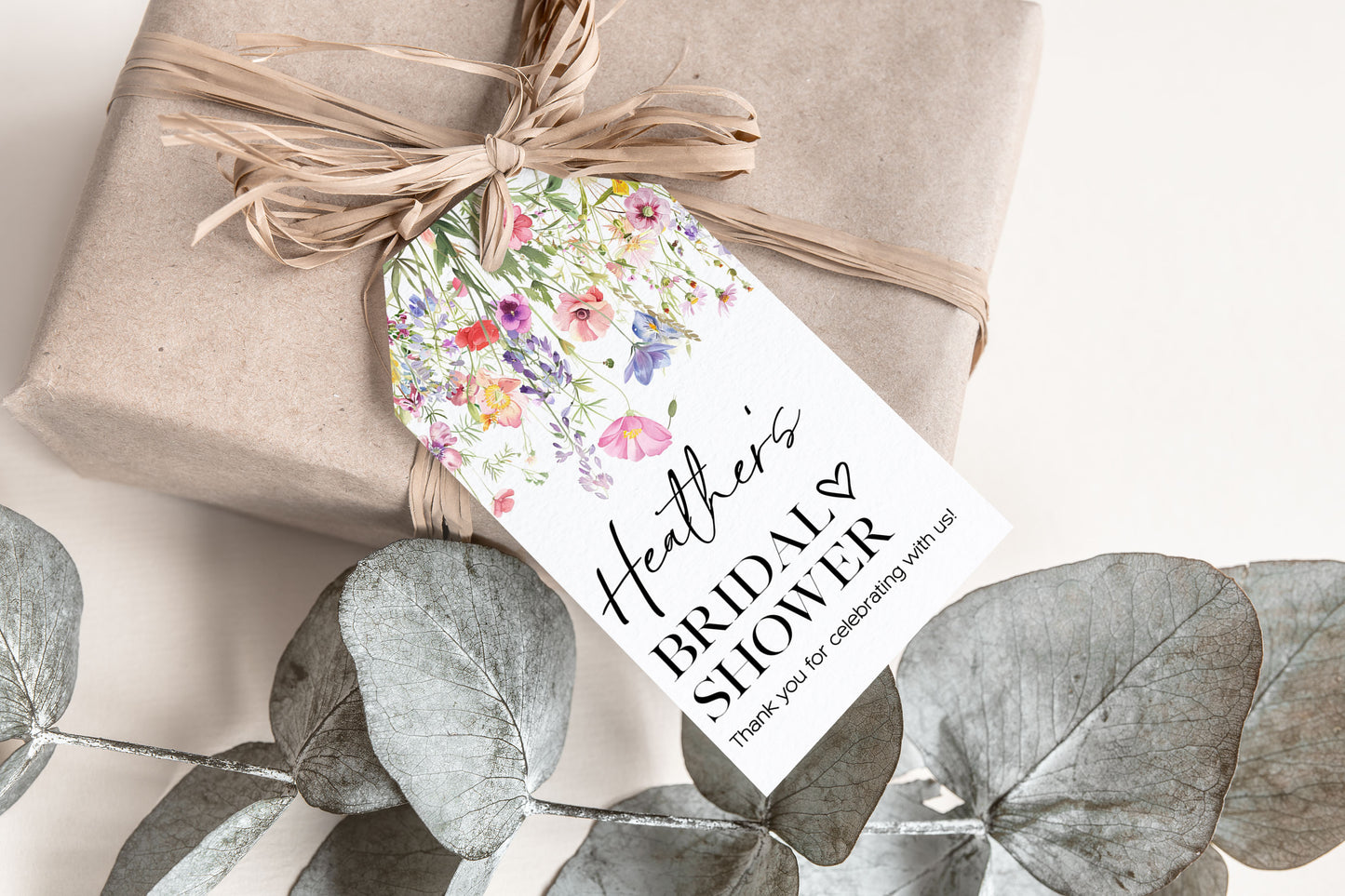 Wildflower Bridal Shower Gift Tag