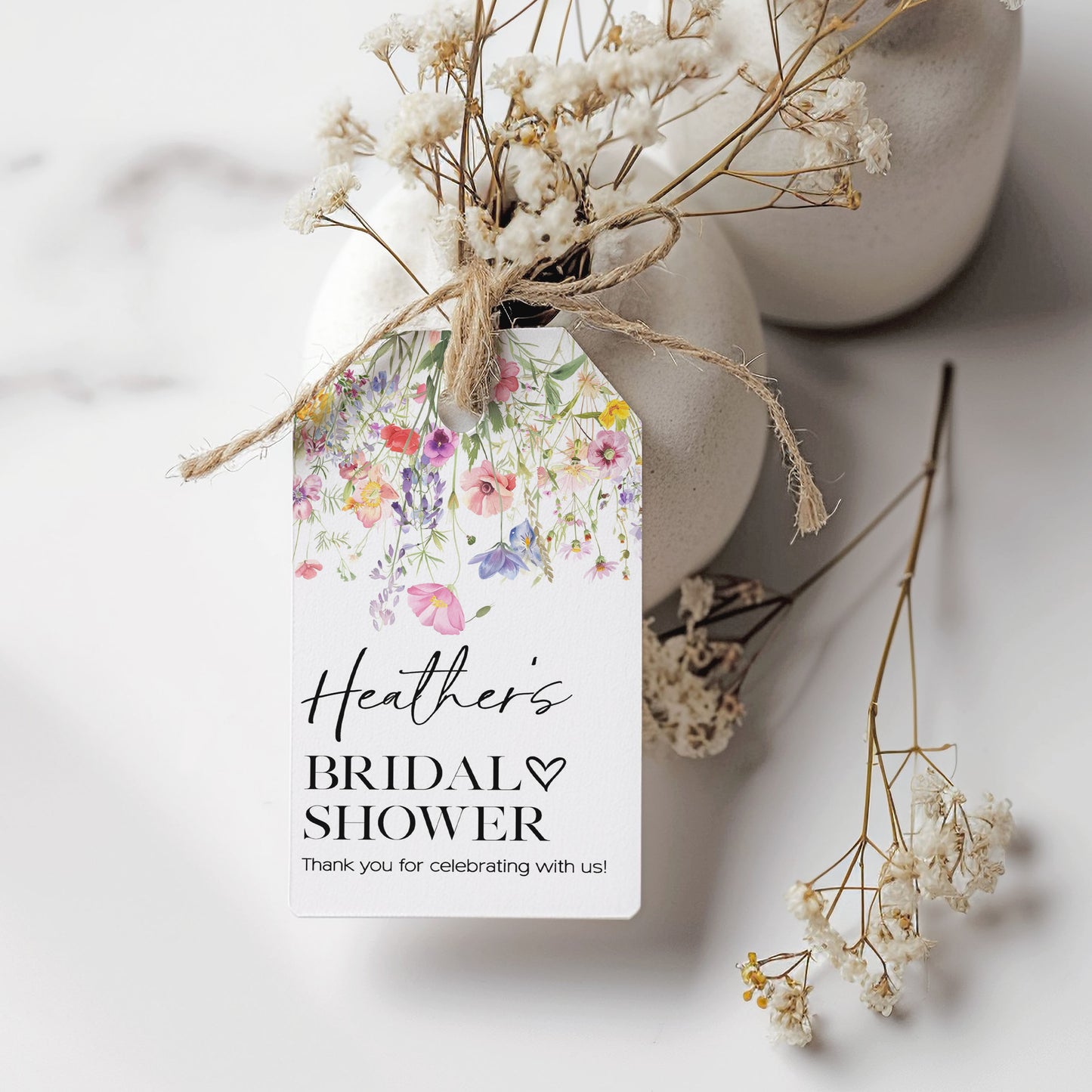 Wildflower Bridal Shower Gift Tag