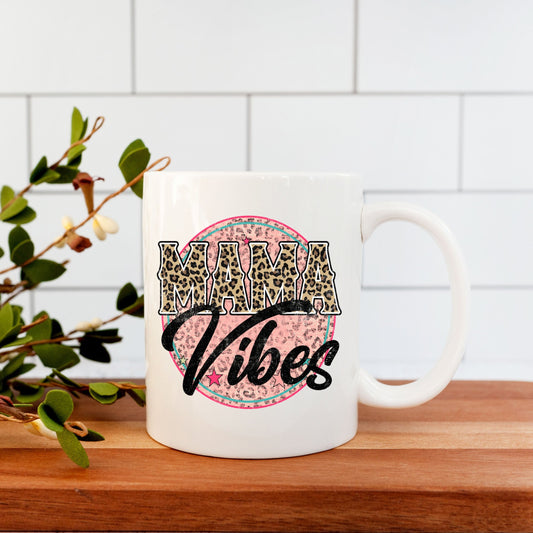 Mama Vibes Leopard Print Mug Mug