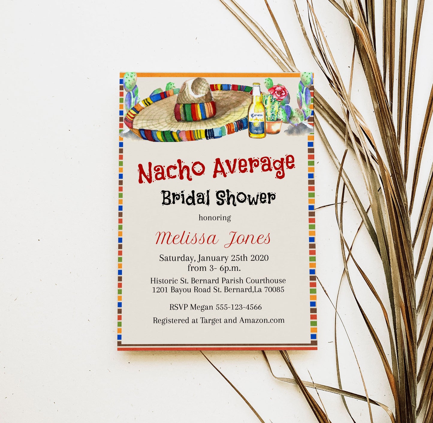 Nacho Average Mexican Bridal Shower Invitation