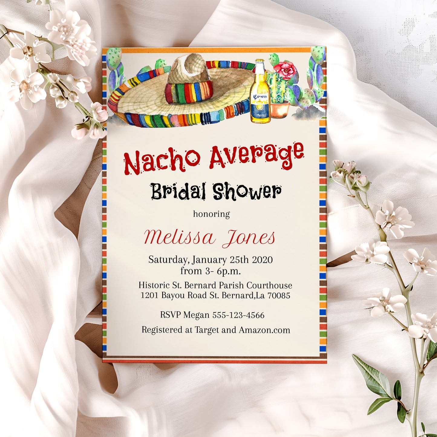Nacho Average Mexican Bridal Shower Invitation