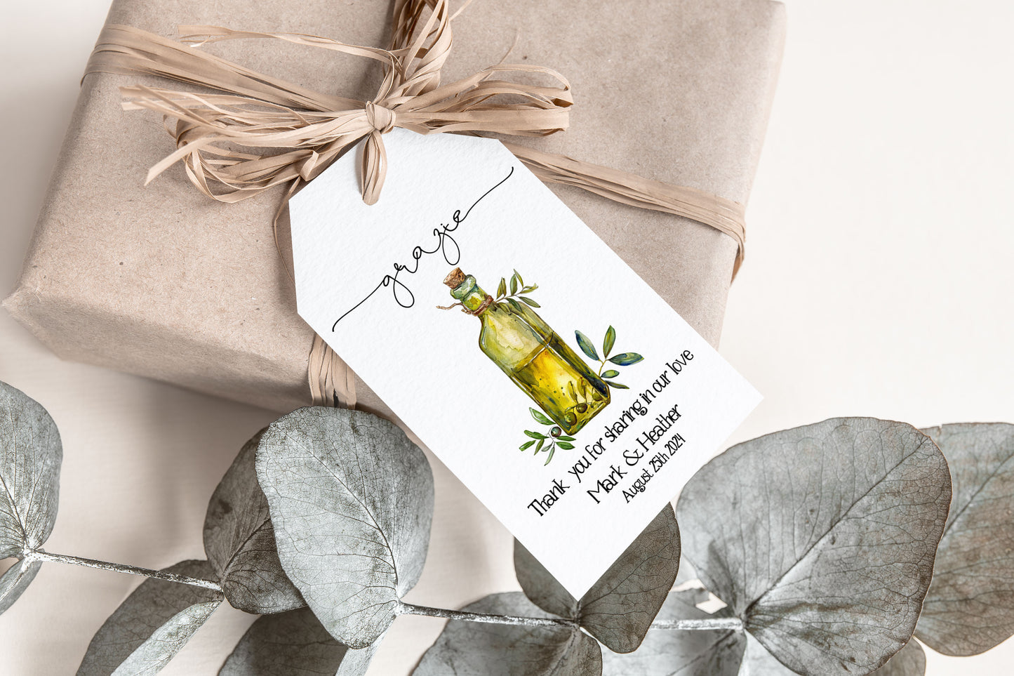 Grazie Thank You Olive Oil Gift Tag